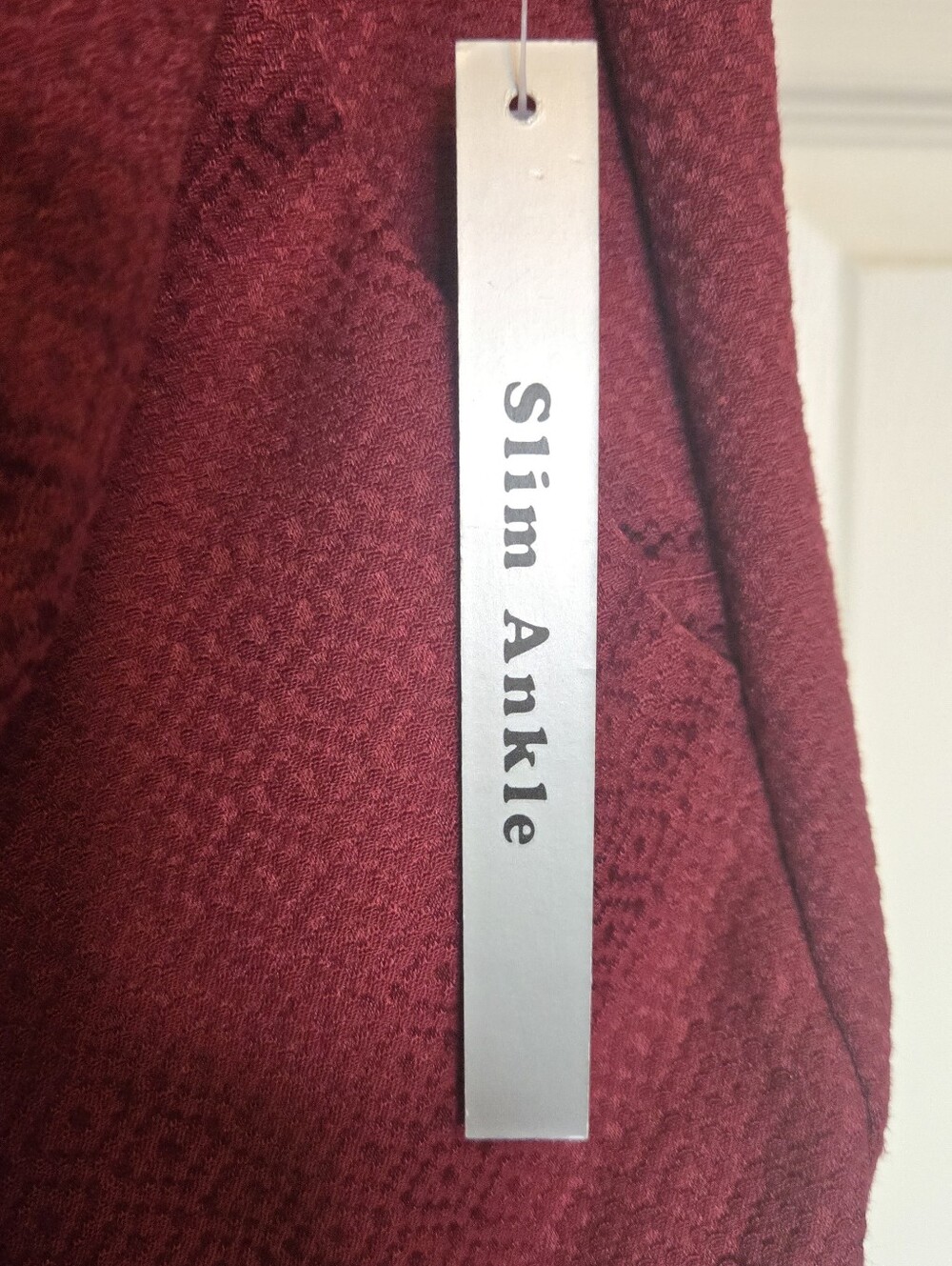 Slim Ankle Men's Dress Pants - Burgundy - Picture 9 of 9
